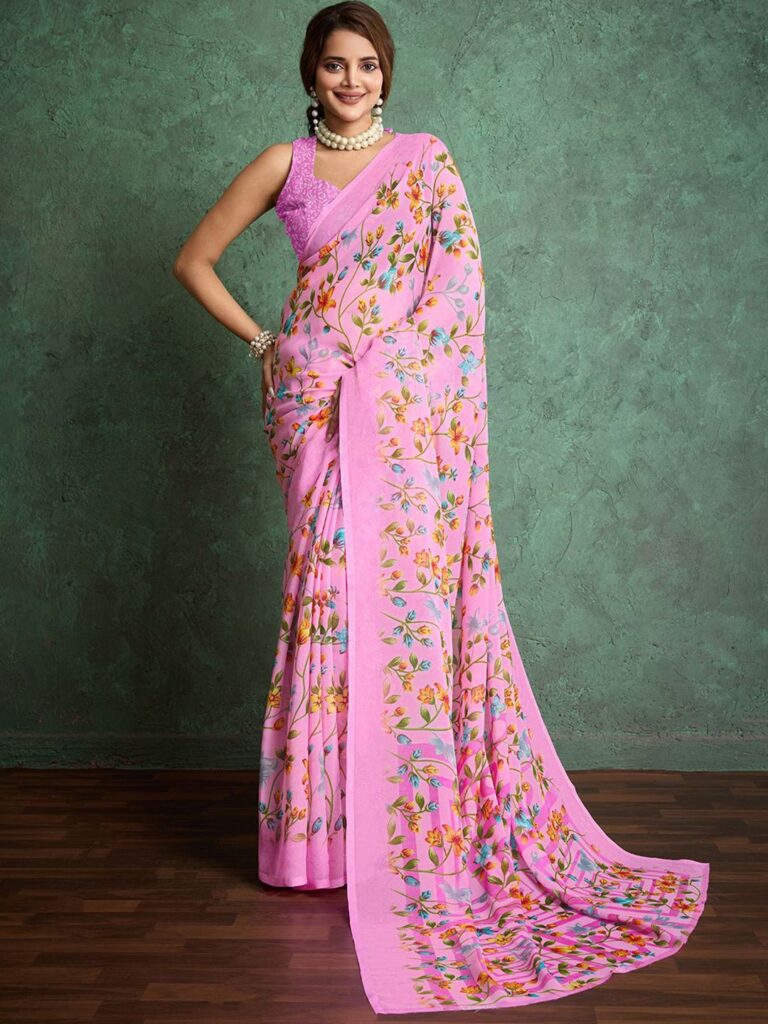 Floral Saree with Blouse Piece (WMF8)