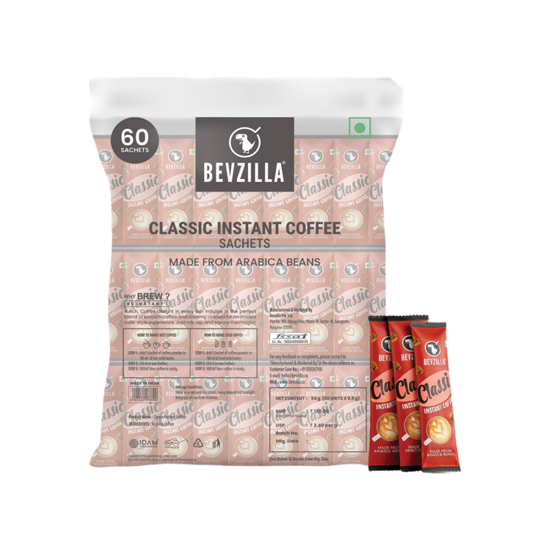 Bevzilla Classic Instant Coffee Powder Sachets